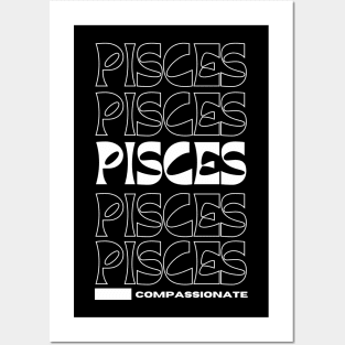 Pisces Zodiac retro design Posters and Art